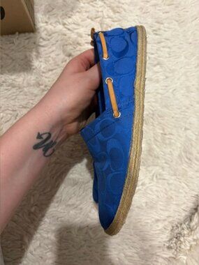 Coach Logo Camilla espadrilles in the brand's signature canvas pattern. Size 7.5